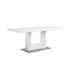Tavolo da pranzo in MDF bianco e acciaio inox 180 x 90 cm KALONA