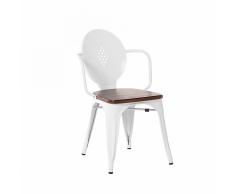 Sedia da cucina in acciaio bianco - Sedia design moderno - LORANE