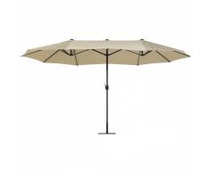 Ombrellone grande doppio 460 cm in color grigio-beige SIBILLA