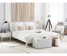 Letto matrimoniale moderno in legno bianco 140x200cm OLIVET