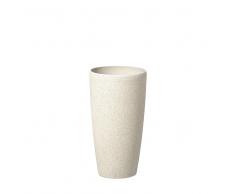 Vaso da fiori moderno tondo bianco 23x23x42cm ABDERA