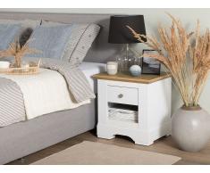Comodino bianco/legno chiaro WINGLAY
