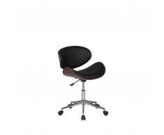 Sedia da ufficio in pelle nera ROTTERDAM