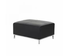 Pouf poggiapiedi ottomano in pelle color nero OSLO