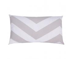 Cuscino decorativo da giardino con zigzag grigio-beige 40 x 70 cm
