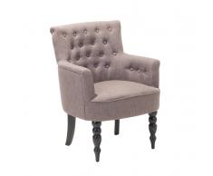 Poltrona imbottita in tessuto grigio marrone - ALESUND