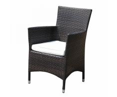 Sedia da giardino in rattan marrone ITALY