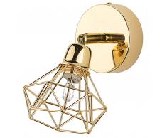 Lampada da parete in metallo color oro ERMA
