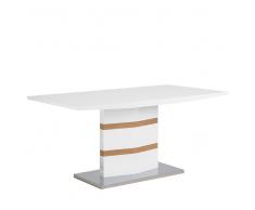 Tavolo da pranzo in MDF bianco e acciaio 160 x 90 cm FREMONT