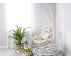 Sedia poltrona sospesa in rattan bianco MELFI