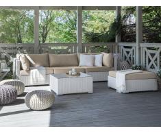 Divano da giardino in rattan bianco SANO II