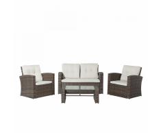Set da giardino in rattan marrone LUCA