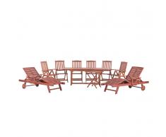 Set da giardino in legno di acacia in 10 pezzi TOSCANA