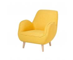 Poltrona moderna in tessuto giallo KOUKI