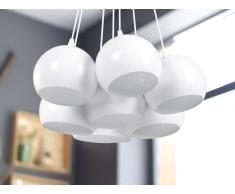 Lampadario a 7 punti luce in metallo bianco OLZA