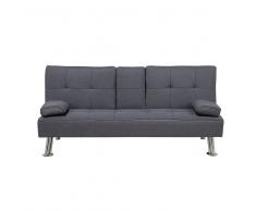Divano letto moderno in tessuto grigio scuro ROXEN