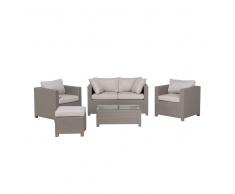 Set da giardino in rattan grigio MILANO