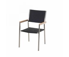 Sedia da giardino in acciaio e rattan marrone GROSSETO