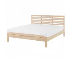 Letto matrimoniale moderno in legno marrone chiaro 160x200cm CARNAC