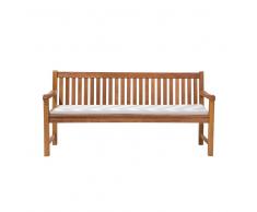 Panchina in legno 180cm con cuscino grigio beige zigzag JAVA