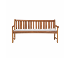 Panchina legno Balau bianco alta qualità e cuscino grigio/beige 180cm JAVA