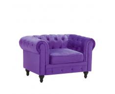 Poltrona vintage in tessuto viola CHESTERFIELD
