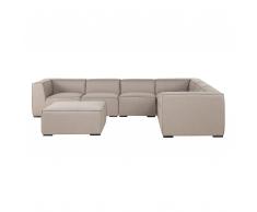 Divano da giardino a 7 posti in tessuto beige AREZZO III
