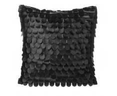 Cuscino decorativo a squame imitazione di pelle 45 x 45 cm nero