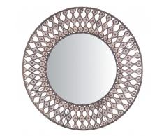 Specchio da parete color marrone diametro 77cm AUMAR