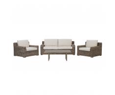 Set in rattan marrone chiaro ARDEA