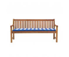 Panchina in legno 180cm con cuscino blu zigzag JAVA