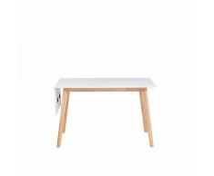 Tavolo da pranzo estendibile in MDF bianco 120x90cm MEDIO