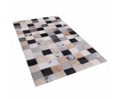 Tappeto rettangolare in pelle marrone-beige - 80x150cm - RIZE