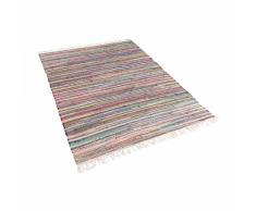 Tappeto multicolore chiaro in cotone con fronde - 160x230cm - DANCA