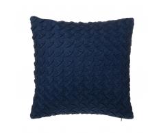 Cuscino decorativo a zig zag 45 x 45 cm blu