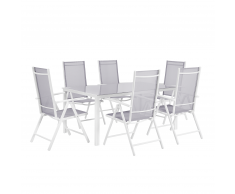 Set giardino alluminio grigio tavolo + 6 sedie CATANIA