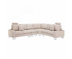 Divano angolare moderno in tessuto beige STOCKHOLM
