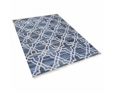 Tappet in cotone blu - Tappeto rettangolare design moderno - 160x230cm - ADIYAMAN