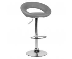 Sgabello da bar in similpelle grigio regolabile in altezza PEORIA