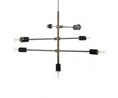 Lampadario a 7 punti luce in metallo color ottone CREMERA