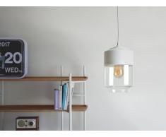 Lampada da soffitto nera in vetro e metallo bianco - JURUA