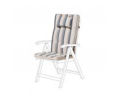 Cuscino per sedia da giardino TOSCANA strisce blu beige