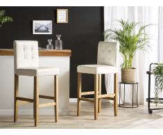 Set di 2 sgabelli da bar in ecopelle bianco sporco MADISON