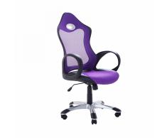 Sedia da gaming e ufficio in tessuto traspirante viola iCHAIR