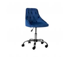 Sedia da scrivania in velluto blu PARRISH