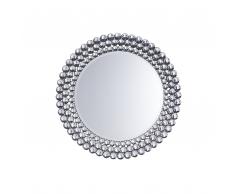 Specchio da parete in argento ø70 cm STENAY
