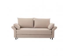 Divano letto 2 posti in tessuto beige EXETER