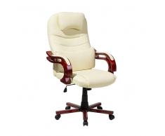 Sedia poltrona da ufficio in pelle sintetica beige GENERAL