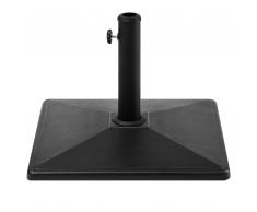 Una base per un ombrellone in cemento nero 50 x 50 cm