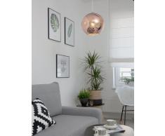 Lampadario sferico in vetro oro rosa ASARO